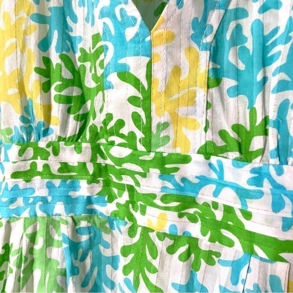 Lilly Pulitzer coral print v-neck kimono tunic top waist-tie coverup Small - Picture 4 of 5